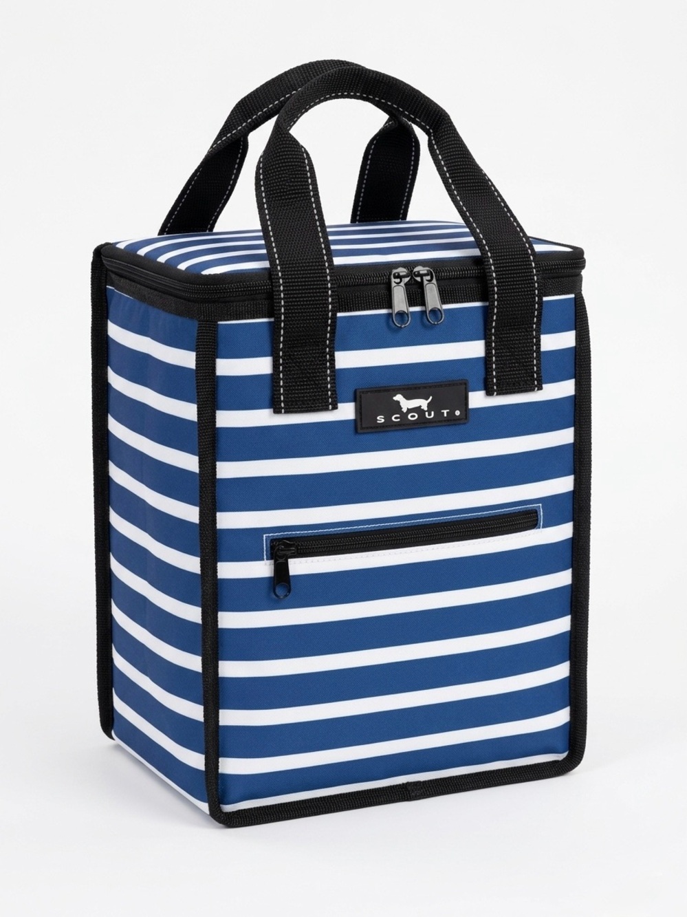 SCOUT Blue & White Striped Insulated Lunch Box Cooler Bag - Medium Size